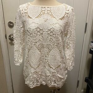 J. Jill Cream Lace Women's Blouse